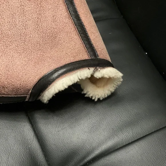 Men's Brown Shearling Bomber Jacket - Picture 7 of 15